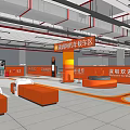 Shenzhen Bay Port Station Parking Area With Orange Seats Reception Desk And Guidance Lines