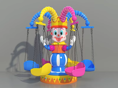 clown flying chair modern amusement equipment 3d model