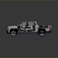 Modern White Pickup Truck 3D Render With Cargo Bed And Alloy Wheels