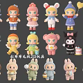 Cute Labubu Plush 2D Toys With Various Characters And Colorful Outfits