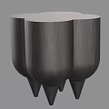 Modern Wooden Circular Side Table With Unique Cylindrical Base Design