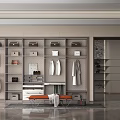 Modern Walk in Closet Design with Storage and Seating