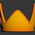 Orange Crown Sculpture With Pink Heart Decoration And Artistic Design