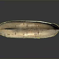 Weathered Wooden Small Boat With Worn Details On Smooth Black Background Reflection