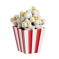 Modern Popcorn Cartoon Popcorn Food 3d model