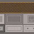 Garden Ornaments With Grid Design And Decorative Panel Patterns