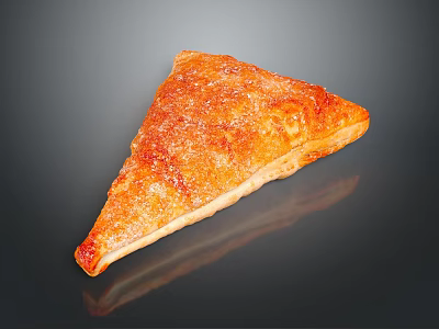 Golden Brown Baked Pie Slice with Crispy Crust on Dark Background 3d model