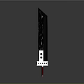 Black Metallic Sword With Red Hilt And Sleek Modern Design Features