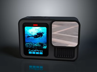 GoPro Action Camera With Dual Screen Display For Underwater Diving And Ground View Shooting 3d model
