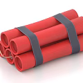 Stacked Red Dynamite Sticks With Black Straps And Fuse As Weapon