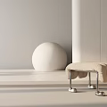 Modern Beige Upholstered Sofa Stool With Metal Legs And Minimalist Interior Decor
