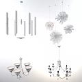 Elegant Modern Chandeliers with Gold Structure Crystal Details and Floral Patterns