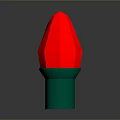 Red Decorative Light Bulb With Green Base On Dark Background
