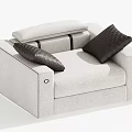 Modern Gray Fabric Single Sofa With Black Decorative Cushions And Sleek Design
