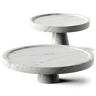 Monitillo Marmi Marble Round Coffee Table Tray 3d model