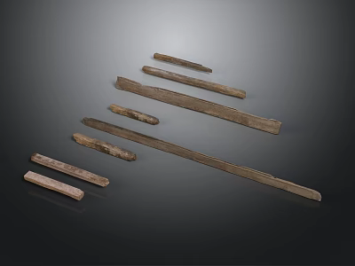 High Quality Natural Wood And Stone Strips For Decorative Building Materials 3d model