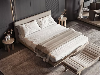 Modern style commodity bed 3d model