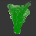 Garden Landscape 3D Terrain Design With Green Vegetation And Winding Paths