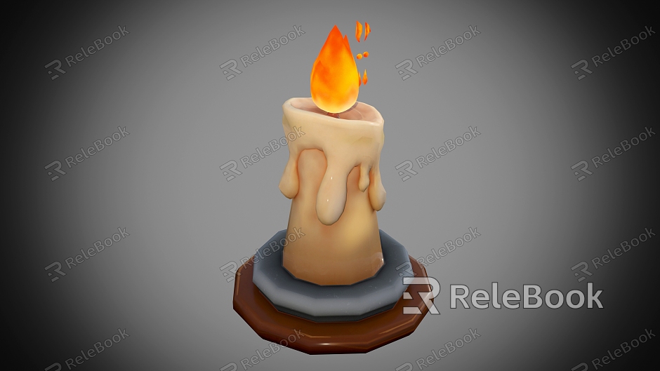 Cartoon Candle Candle Low Poly Candle Style Candle Candle Holder model