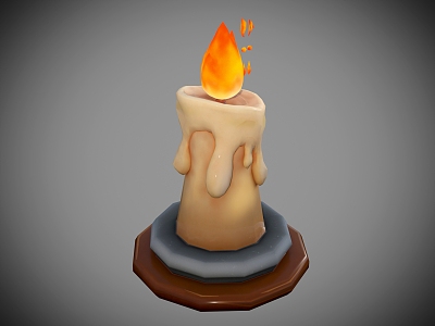 Cartoon Candle Low Poly Candle Style Candle Holder model