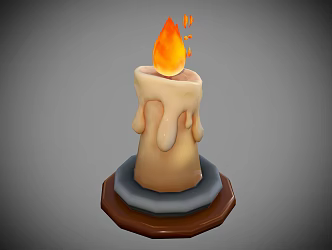 Cartoon Candle Low Poly Candle Style Candle Holder 3d model