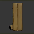Natural Wooden Shelving Unit With Curved Shelves And Small Wooden Block