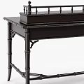 Dark Brown Traditional Dresser With Bamboo Style Legs And Decorative Drawers