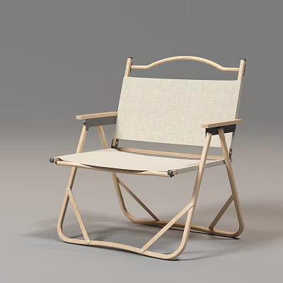 Foldable Wooden Frame Leisure Chair With Canvas Seat And Backrest For Outdoor Relaxation 3d model