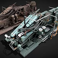 Industrial Equipment With Heavy Duty Steel Structure And Mechanical Piping Systems