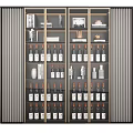 Modern Wine Cabinet With Multiple Shelves For Wine Bottles And Glassware