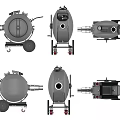 Industrial Wheeled Metal Tank With Nozzle Piping And Mobile Design For Industrial Use