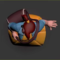 Cartoon Character With Red Hair Wearing Blue Shirt Yellow Skirt And Orange Shoes Carrying Bag
