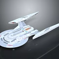 Futuristic Starship Model For Cosmic Exploration With Sleek Wings And Circular Hull
