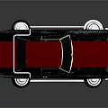 Classic Two Tone Black Red Vintage Car With Chrome Wheels And Shiny Finish