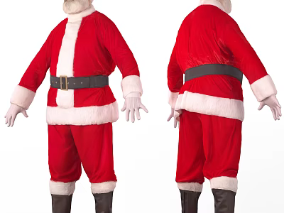 Santa Claus Themed Christmas Decorative Ornament Set With Costume Details For Holiday 3d model