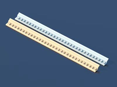Sculptural Carvings Long Strip Design With White And Beige Color Intricate Patterns 3d model