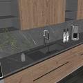 Modern vegetable washing basin embedded sink faucet 3d model