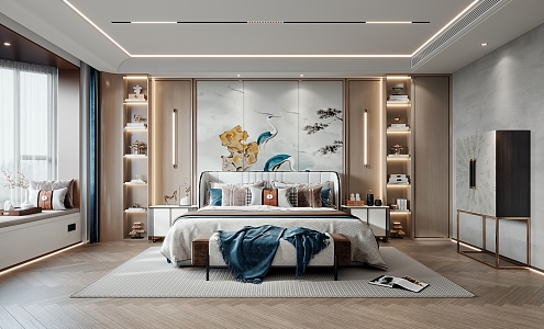 New Chinese Style Bedroom Master Bedroom 3d model