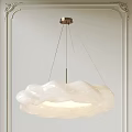 Elegant Modern Cloud Shaped White Chandelier With Metal Suspension And Minimalist Design
