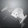 Detailed Futuristic White Cosmic Spaceship With Aerodynamic Structure And Twin Thrusters