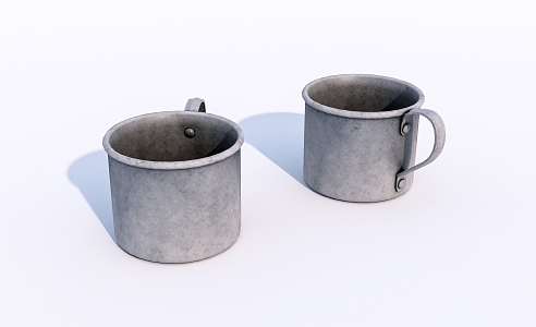 Modern Cup Old Metal Cup 3d model