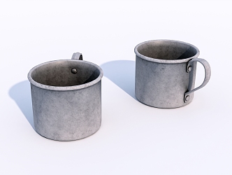 Modern Cup Old Metal Cup 3d model