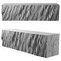 Rustic Stone Bar Counter With Rough Textured Sides And Smooth Flat Top Surface 3d model