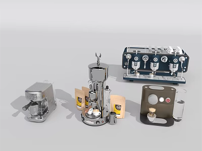 Top Modern Kitchen Appliances Including Coffee Maker Blender Juicer And Mixer 3d model