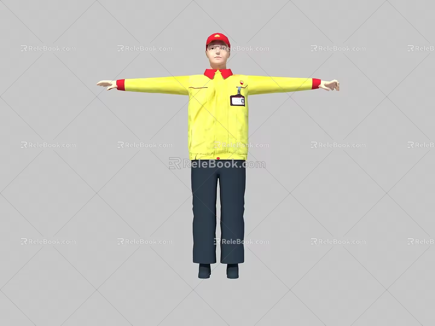 Modern Game Character Staff 3d model