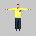 Modern Game Character Staff 3d model