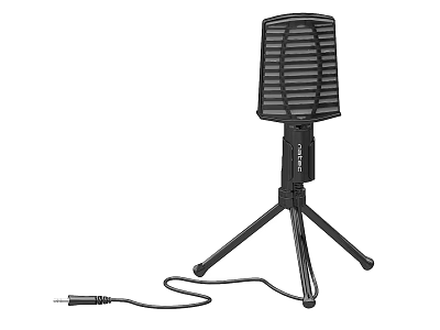 Professional USB Microphone with Tripod Stand and Cable for Smartphone Recording 3d model
