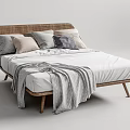 Nordic Double Bed Log Double Bed 3d model