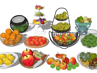 Modern Fruit Plate Fruit Basket 3d model