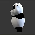 Cute Friendly 3D Cartoon Panda Character With Black White Fur Standing Pose
